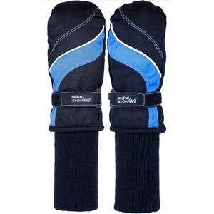 SnowStoppers Kid's Ski & Snowboard Mittens - Rugged and Warm!- Small Black/Blue